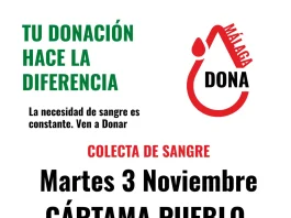 El 3 de noviembre se podrá donar sangre en el Centro de Formación y Empleo Francisco Romero de Cártama El 3 de noviembre se podrá donar sangre en el Centro de Formación y Empleo Francisco Romero