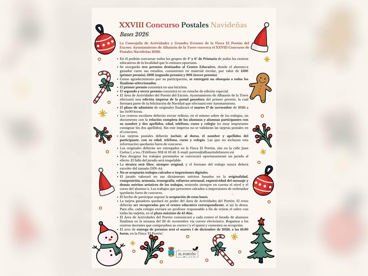 Alhaurín de la Torre busca la postal que felicitará oficialmente la Navidad